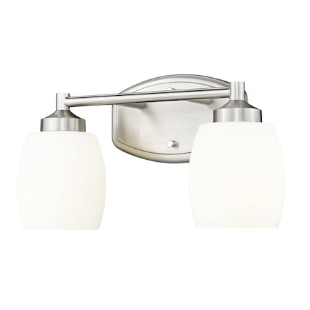 Z-Lite Kendrick 2 Light Vanity, 14.5in. W x 8.5in. H, Brushed Nickel 745-2V-BN